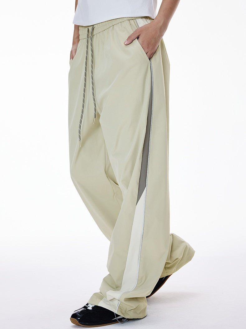 Function Retro Sports Racing Suit Jackets Wide-leg Pants Set