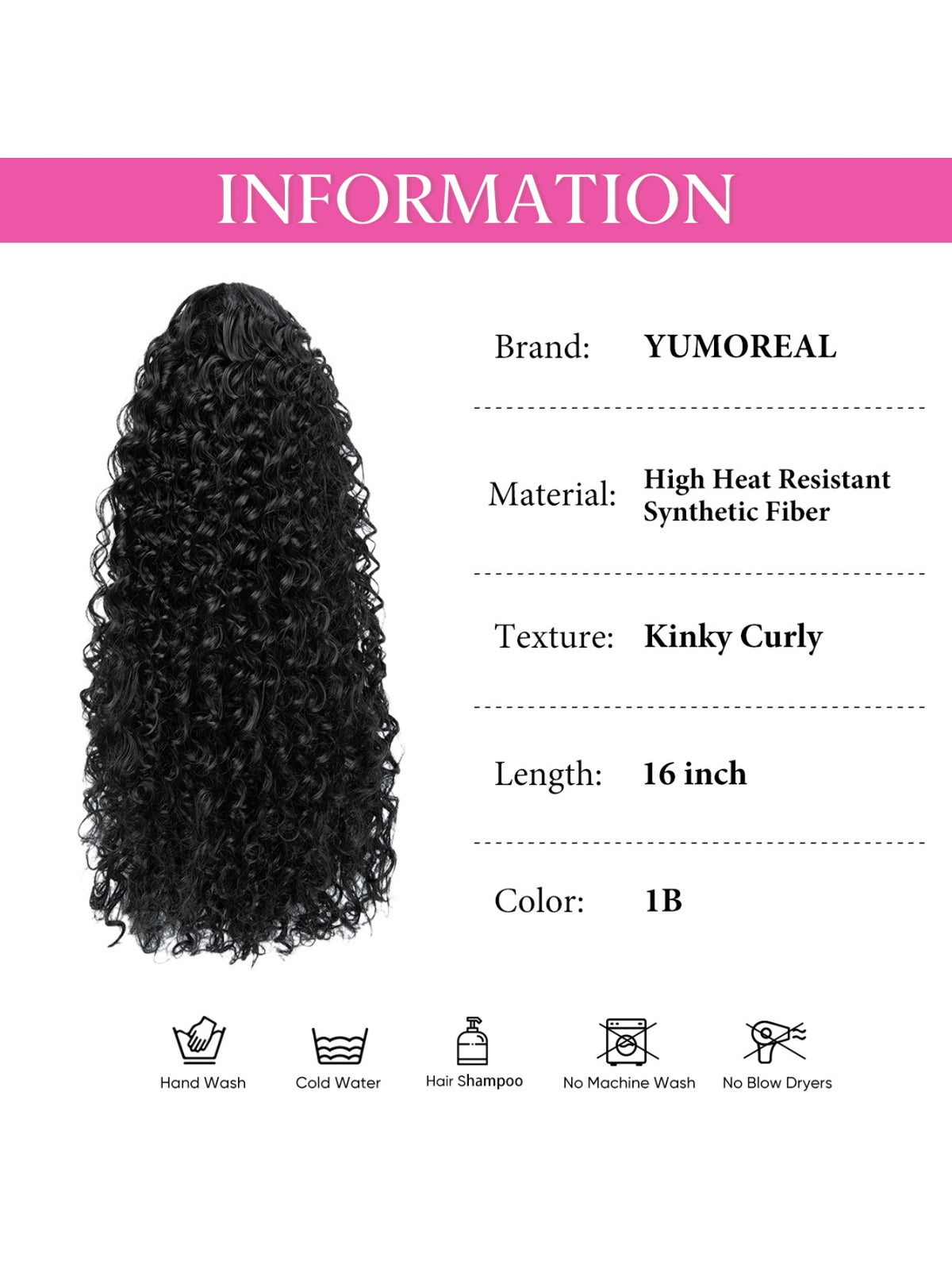 Small Curly Ponytail Synthetic Fiber Drawstring Braid High-temperature Silk Wig