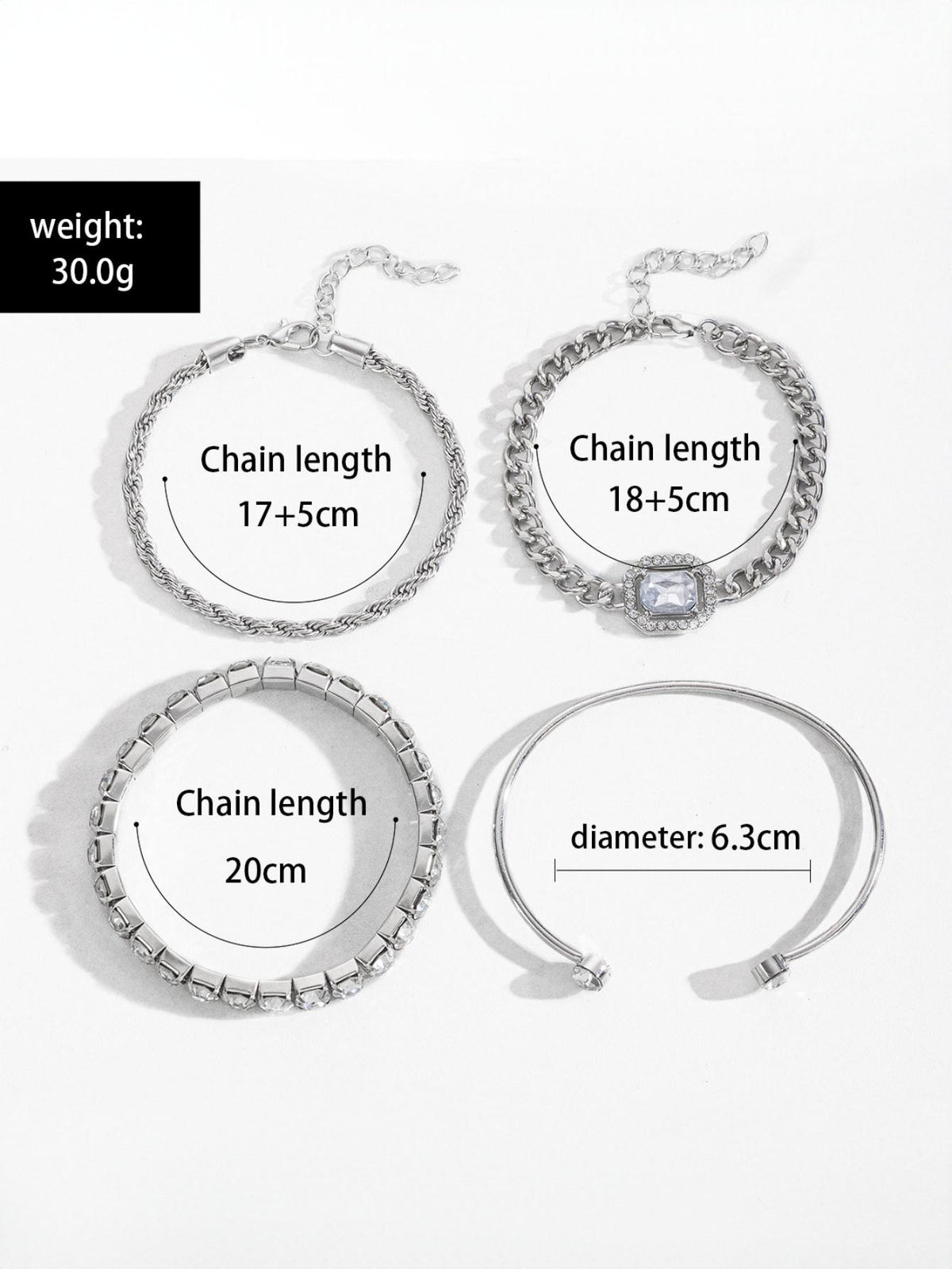 Diamond-encrusted Bracelet Set