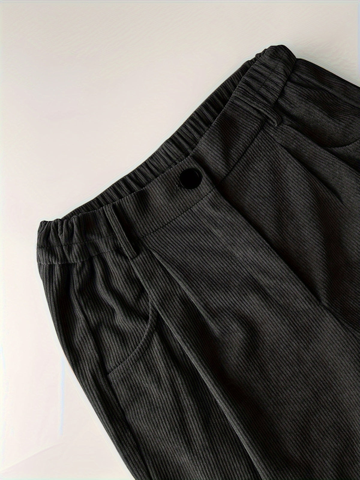 Retro-style Corduroy High-waisted Pocket Casual Trousers