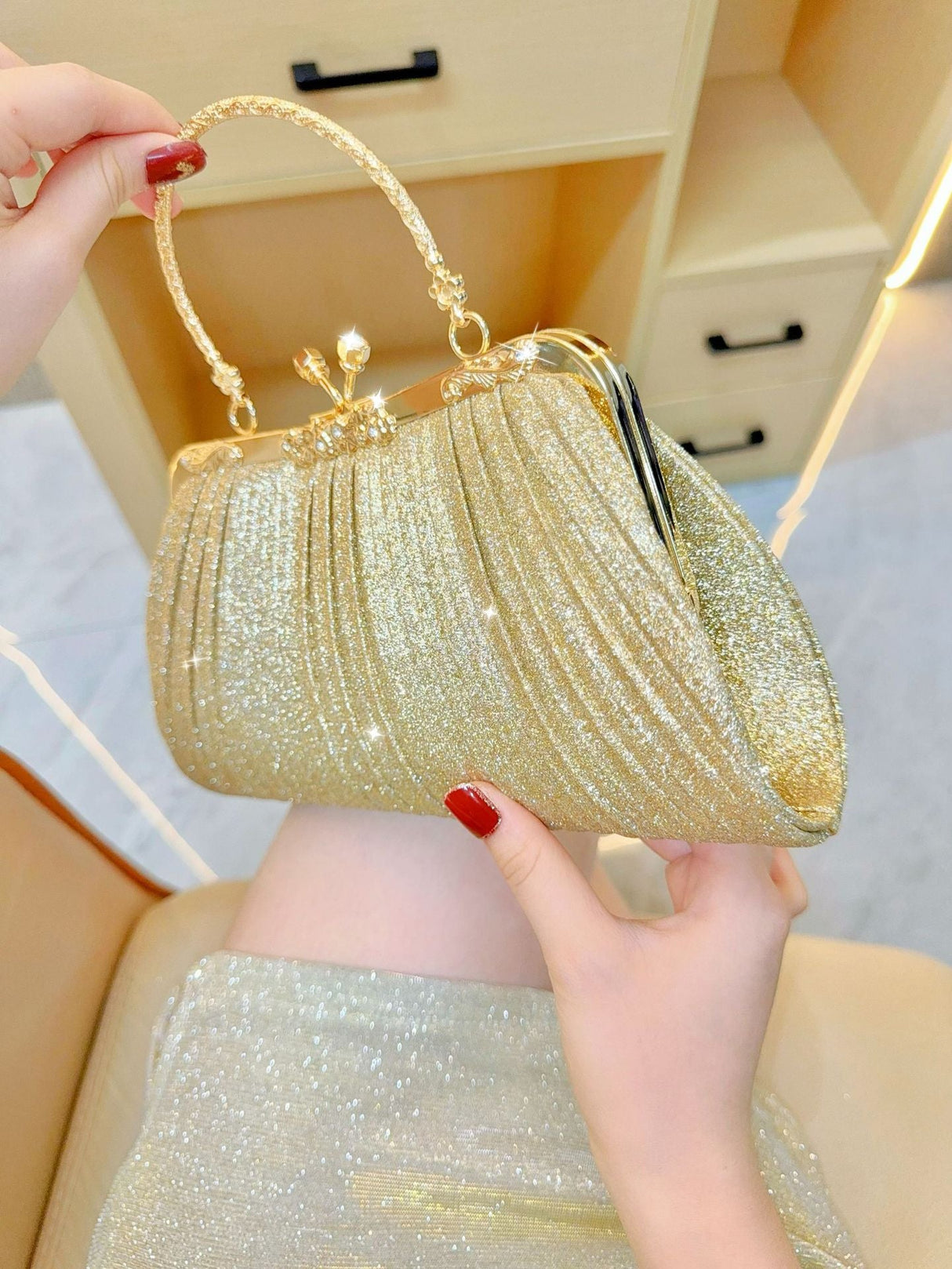 Liber Four Seasons ACC Sequin Diamond Box Bag