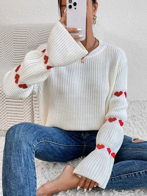 Chain Link Heart pattern Sweaters