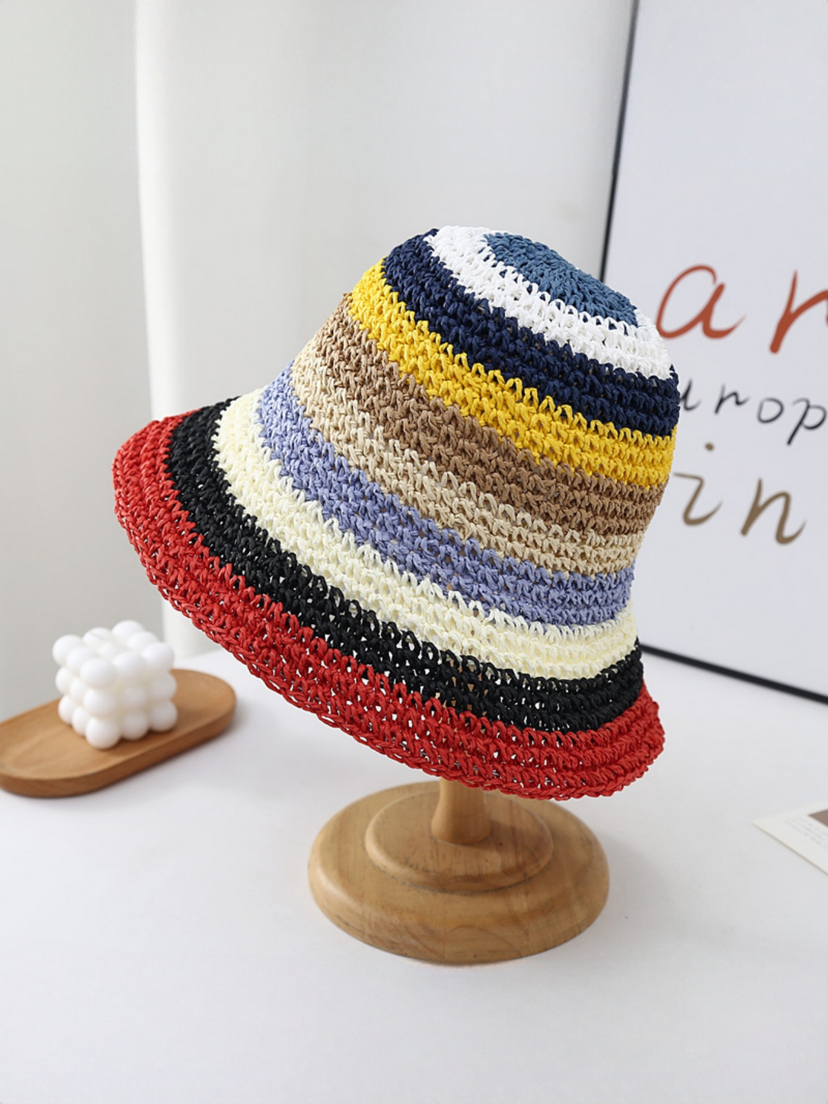 Rainbow Woven Straw Hat