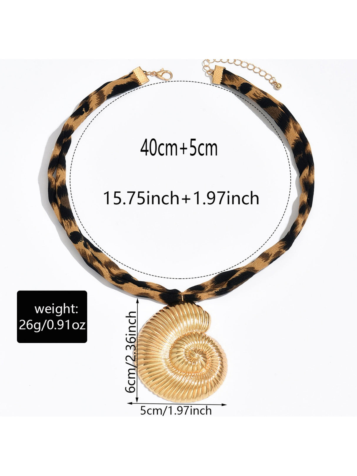 Leopard Print Seashell Starfish Necklace