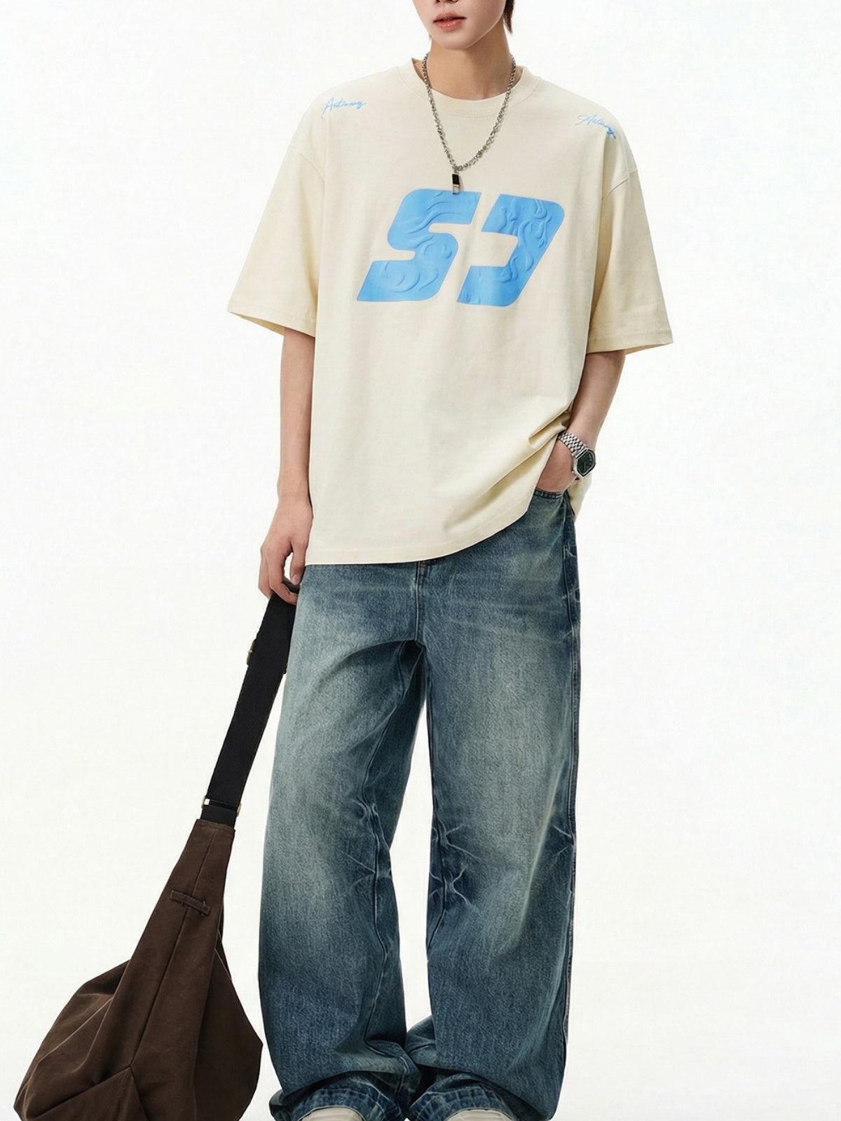 Color-blocked Printed Loose-fit T-shirts