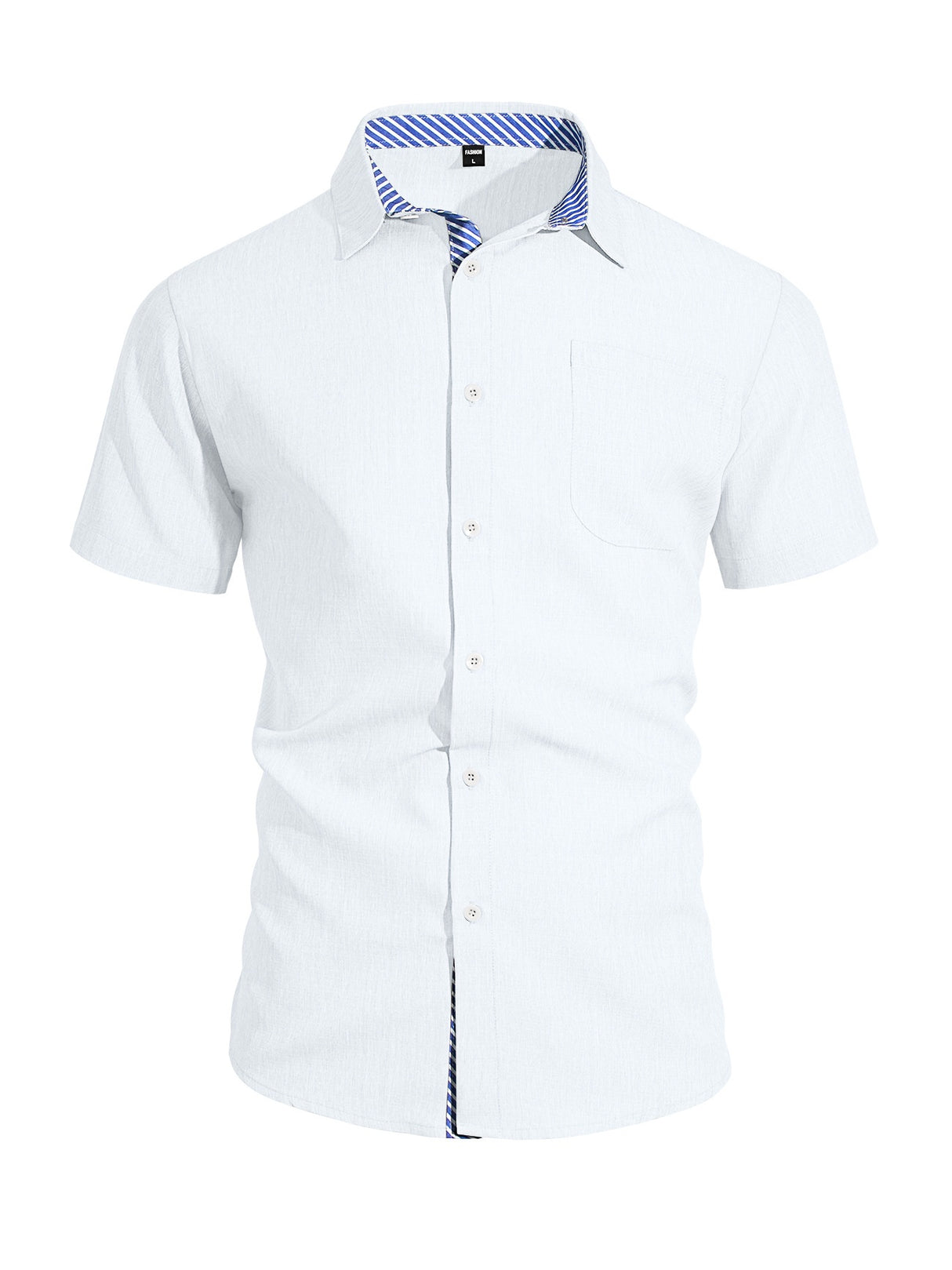 Cotton And Linen Color-blocked Shirts