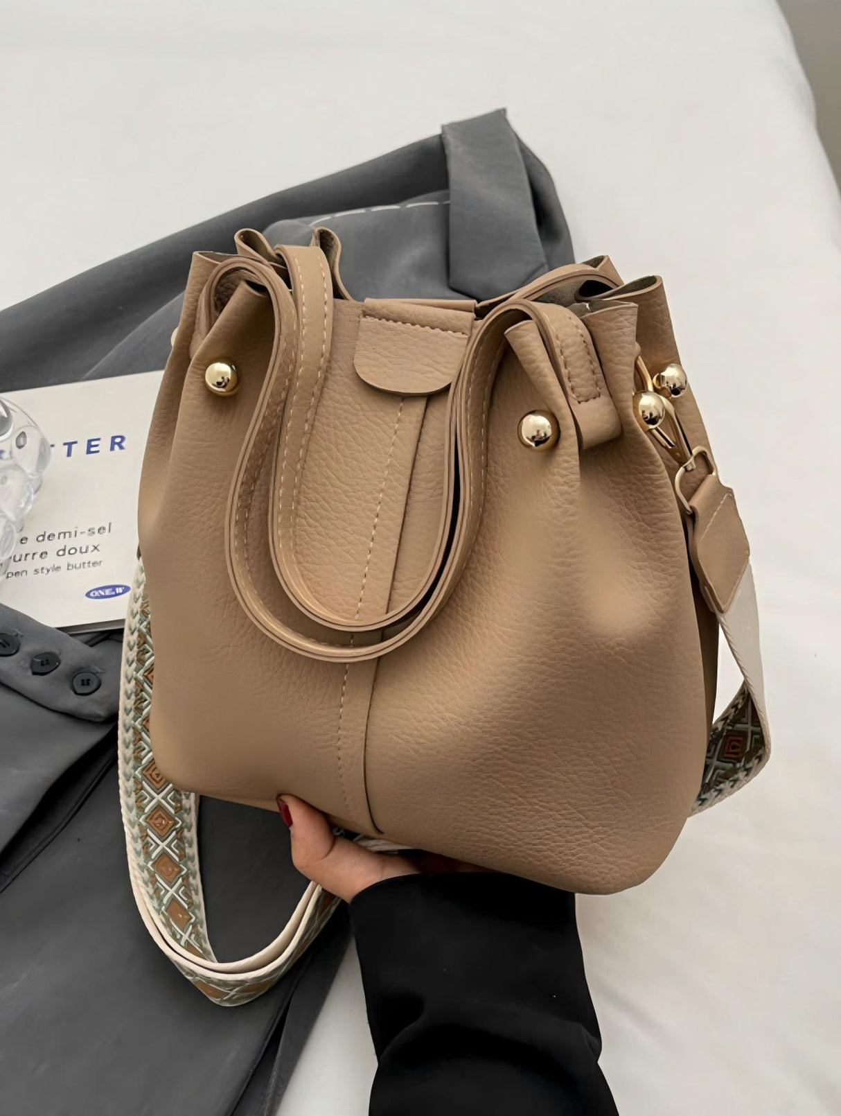 Metal Buckle Crossbody Bag