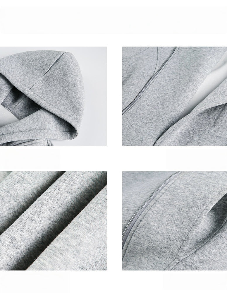 Irregular Zipper Hoodie Jackets