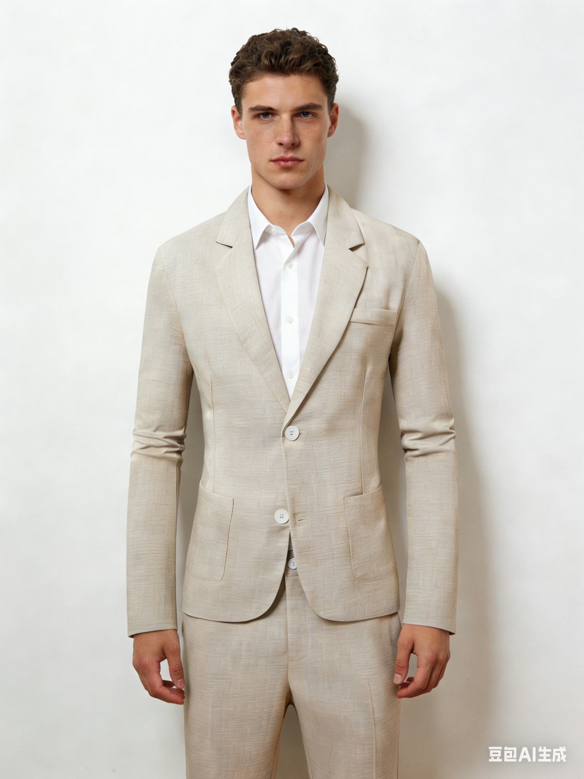Solid Color Business Dinner Wedding Suit 2-piece Sets Set