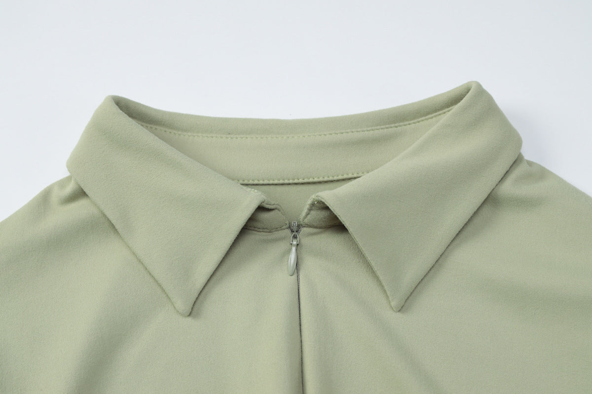 Stylish Cardigan Double Zipper Slim Fit T-Shirt