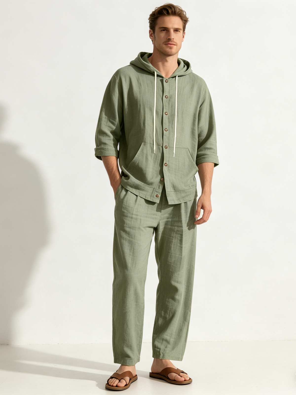Leisure Flax Beach Hooded Set 2-piece Sets