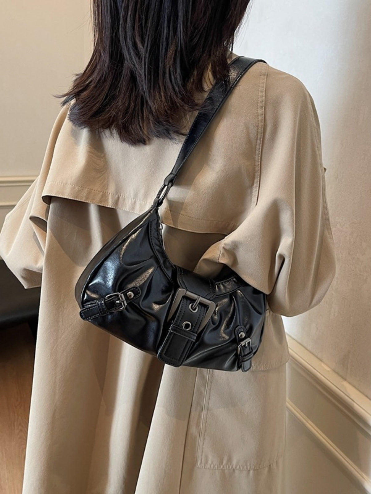 Stylish And Edgy Motorcycle Studded Shoulder Bag