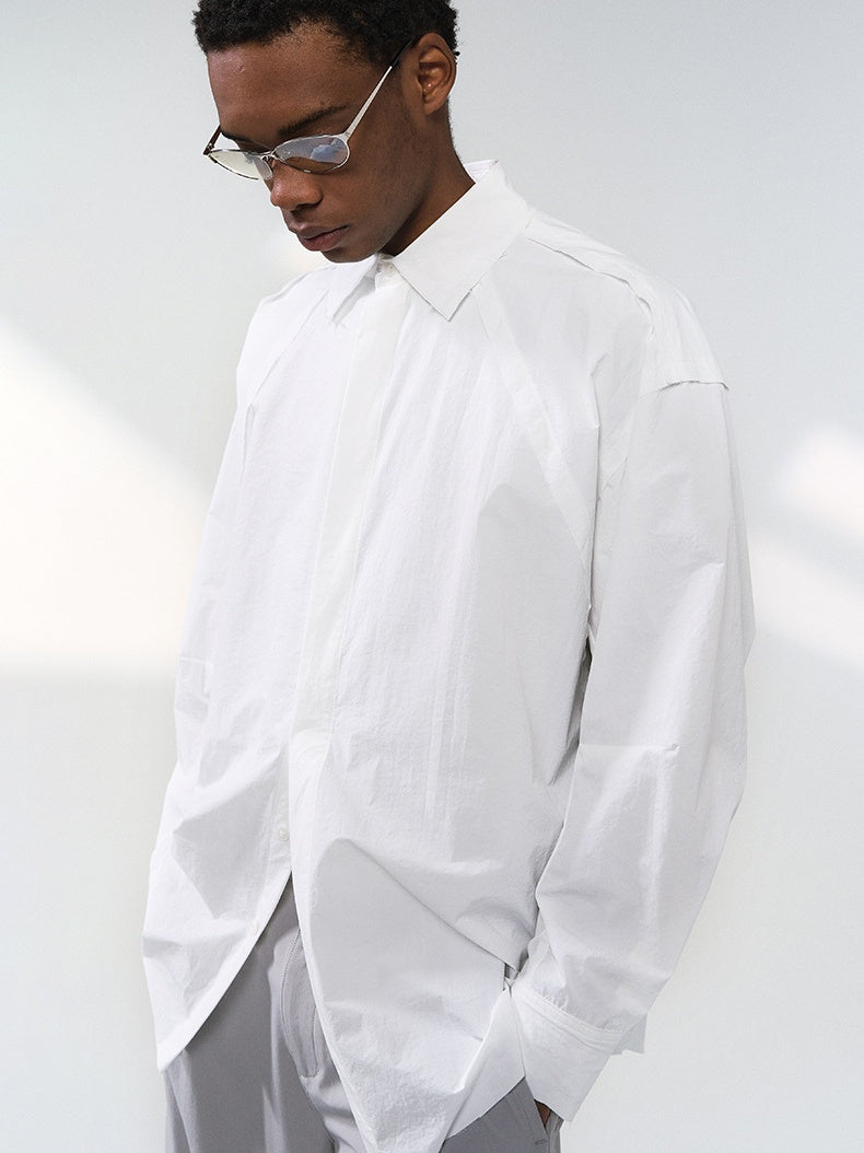 Liber Autumn Neutral wear Color matching Stripes Shirts