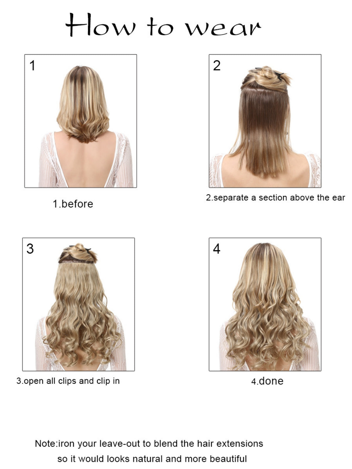One-piece Five-piece Hair Extension Long Curly Wavy Wig