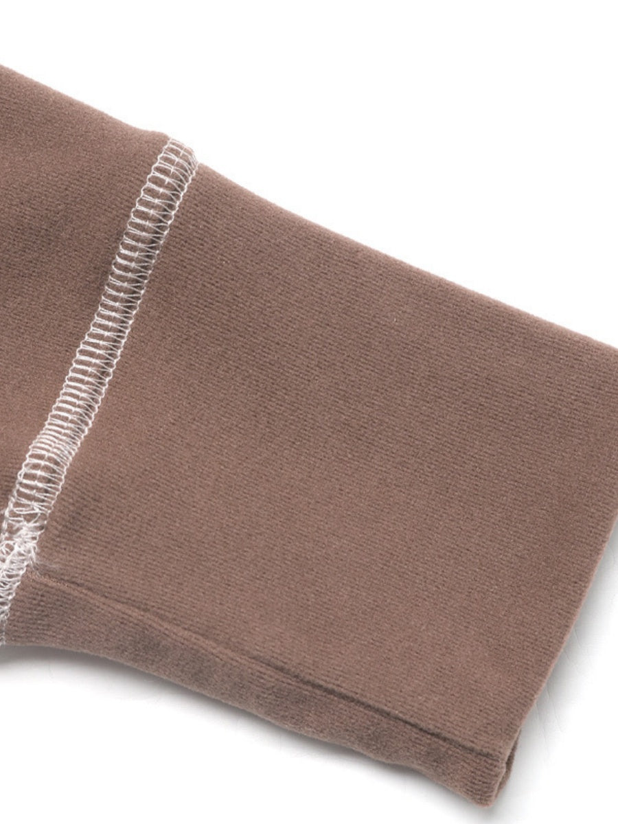 Short Cardigan Coffee brown zipper trousers Knitted two-piece suit