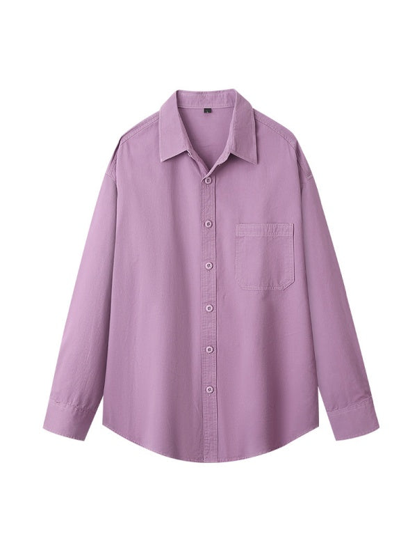 Retro Simplicity Loose-fit Shirts