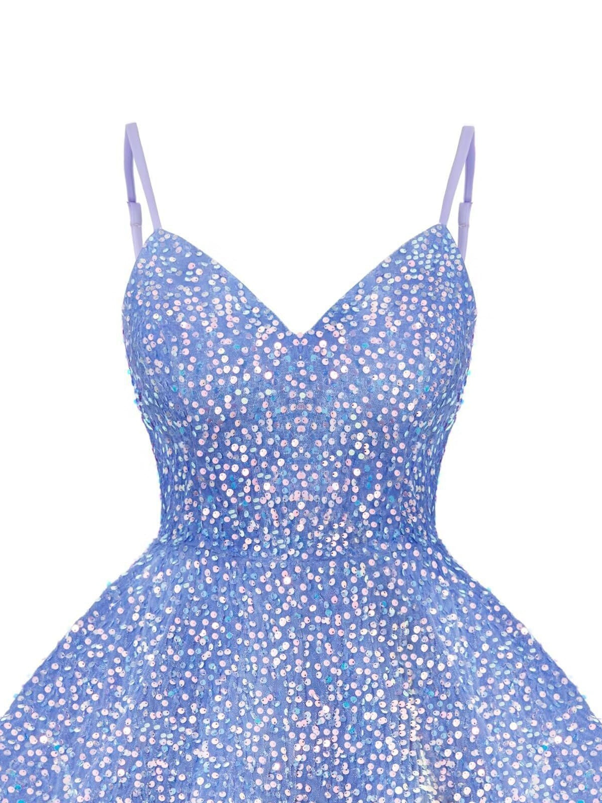 Deep V-neck Sequined Camisole Mini Dress
