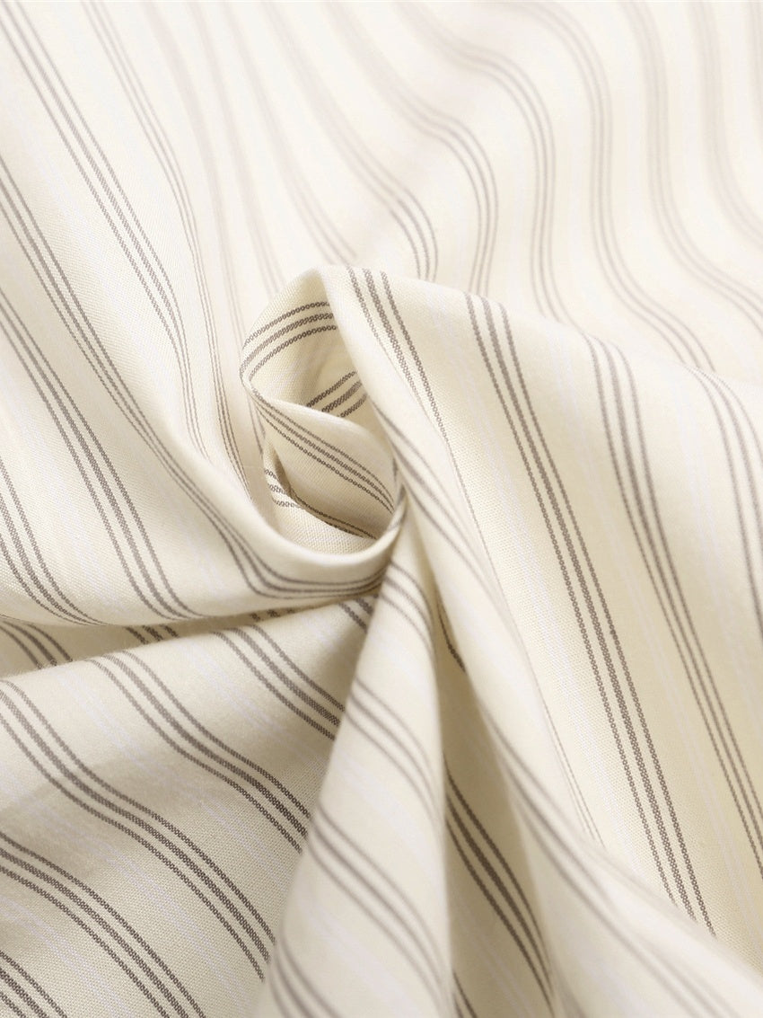 Liber Autumn Neutral wear Tie Stripes Shirts