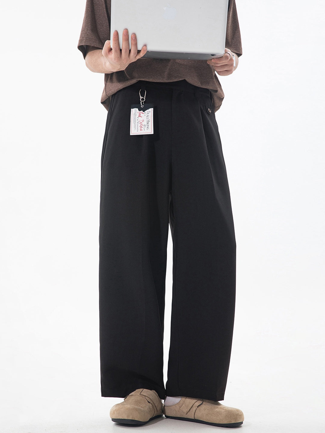 Gathering Old Money Style Nine Points Dress Pants Pants