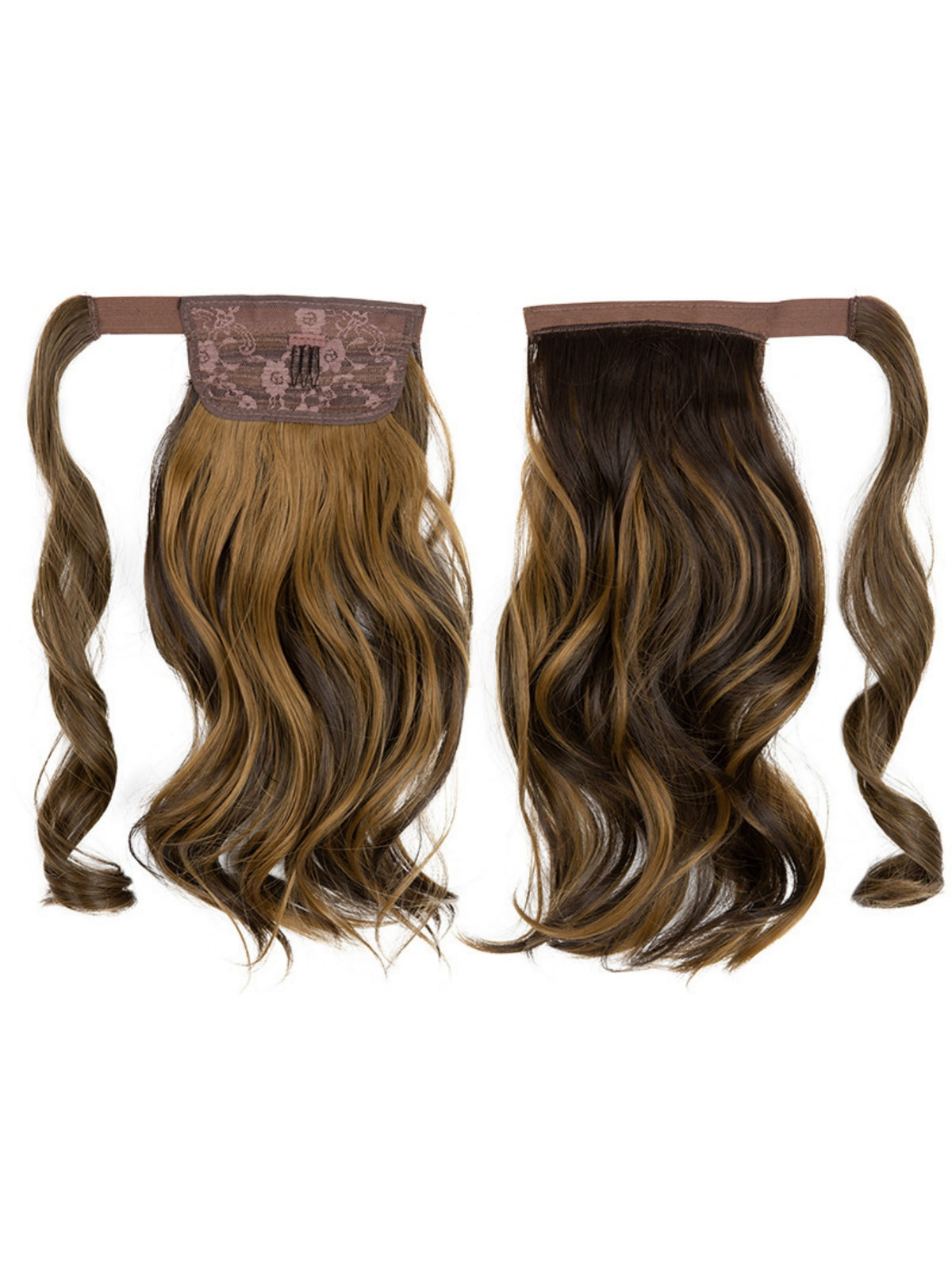 Long, Wavy, Natural Curl Wig With Wrap-around Design