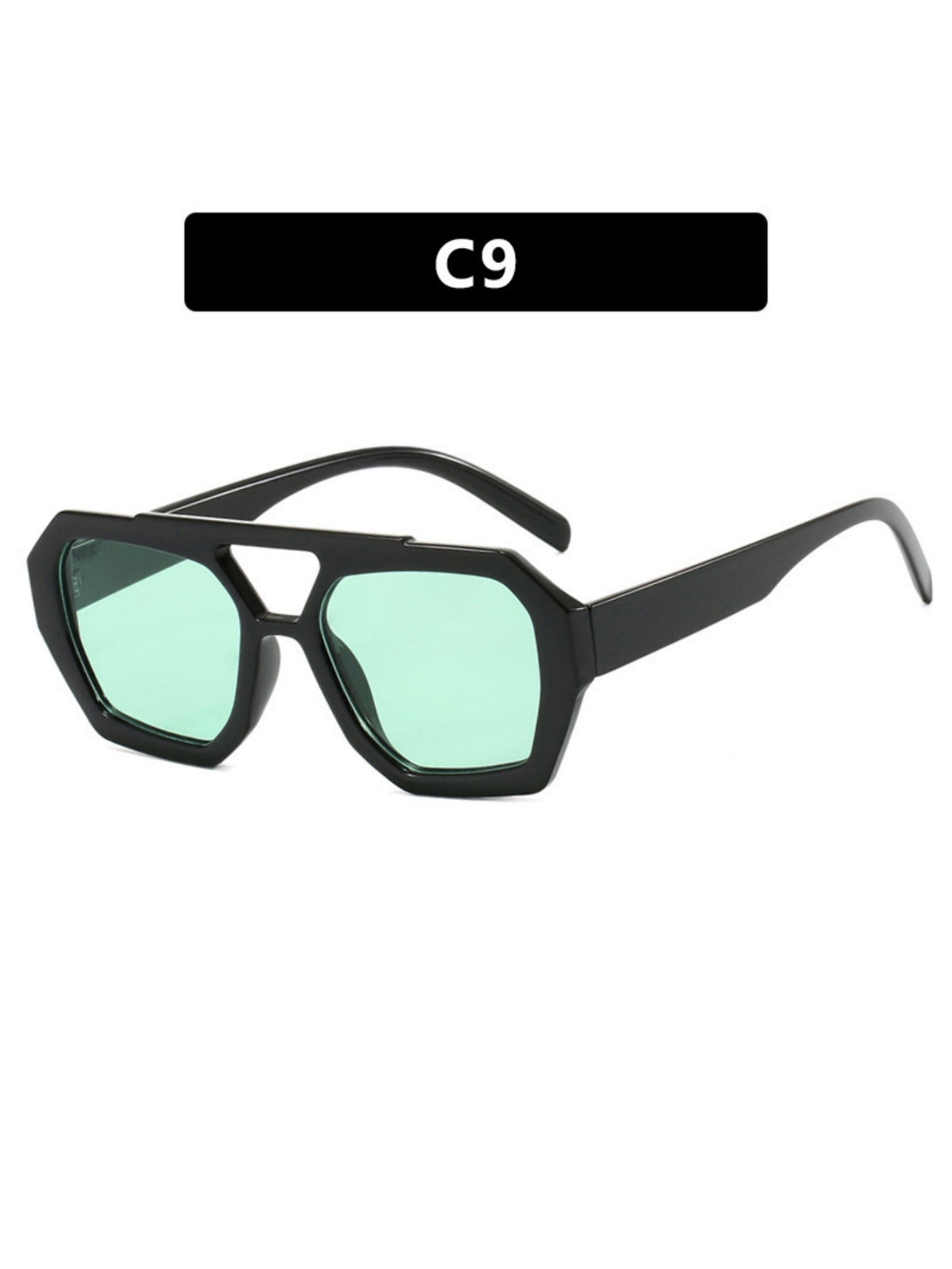 Sonnenbrille mit Doppelsteg und unregelmäßigem Leopardenmuster