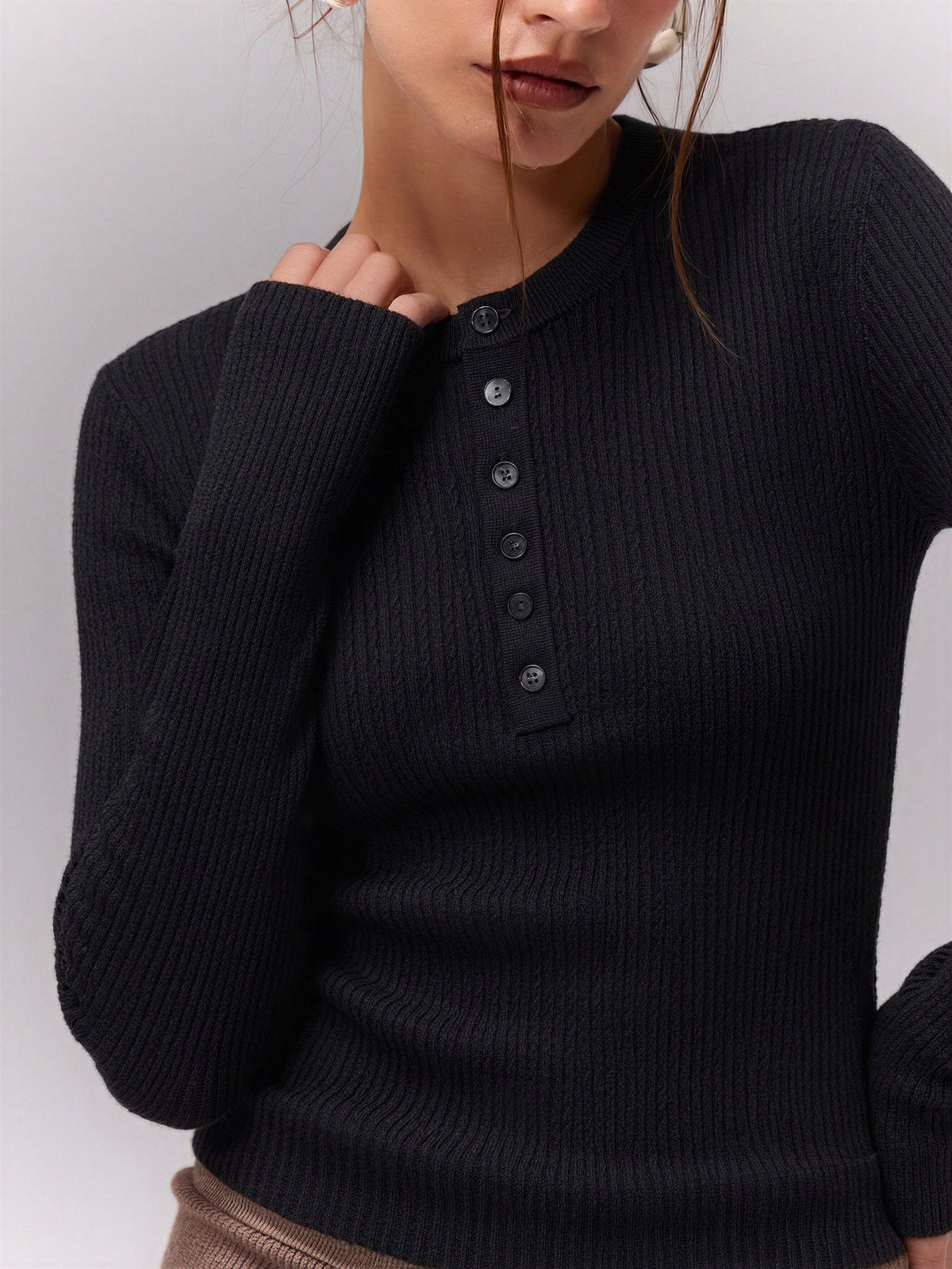 100% Superfine Wool Polo Collar Pullover Sweater