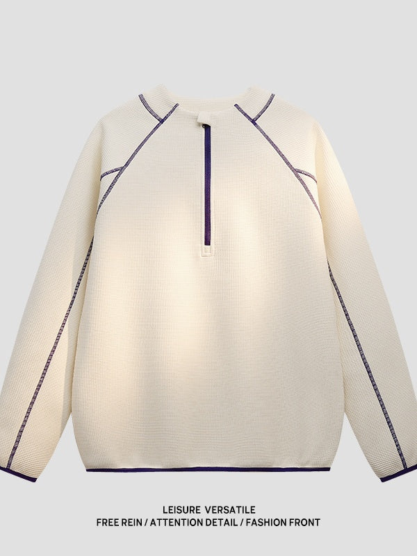 Color-blocked Line Loose-fit Sweatshirts&Hoodies