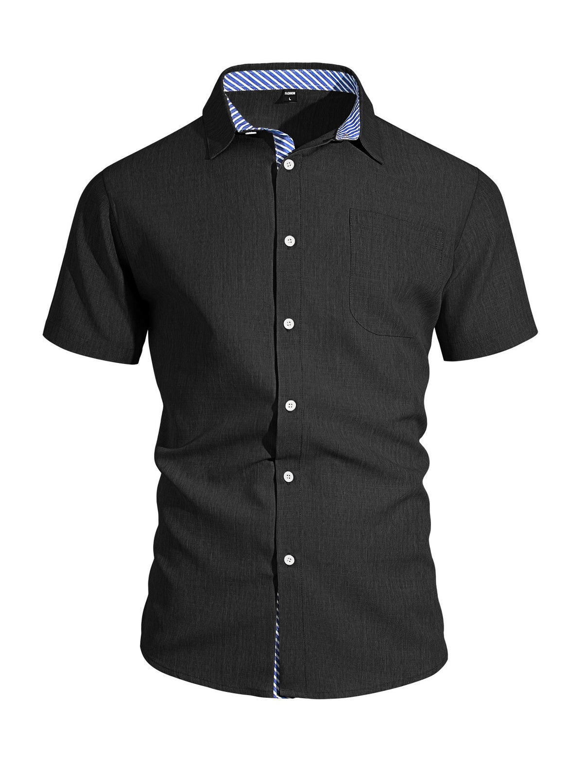 Cotton And Linen Color-blocked Shirts