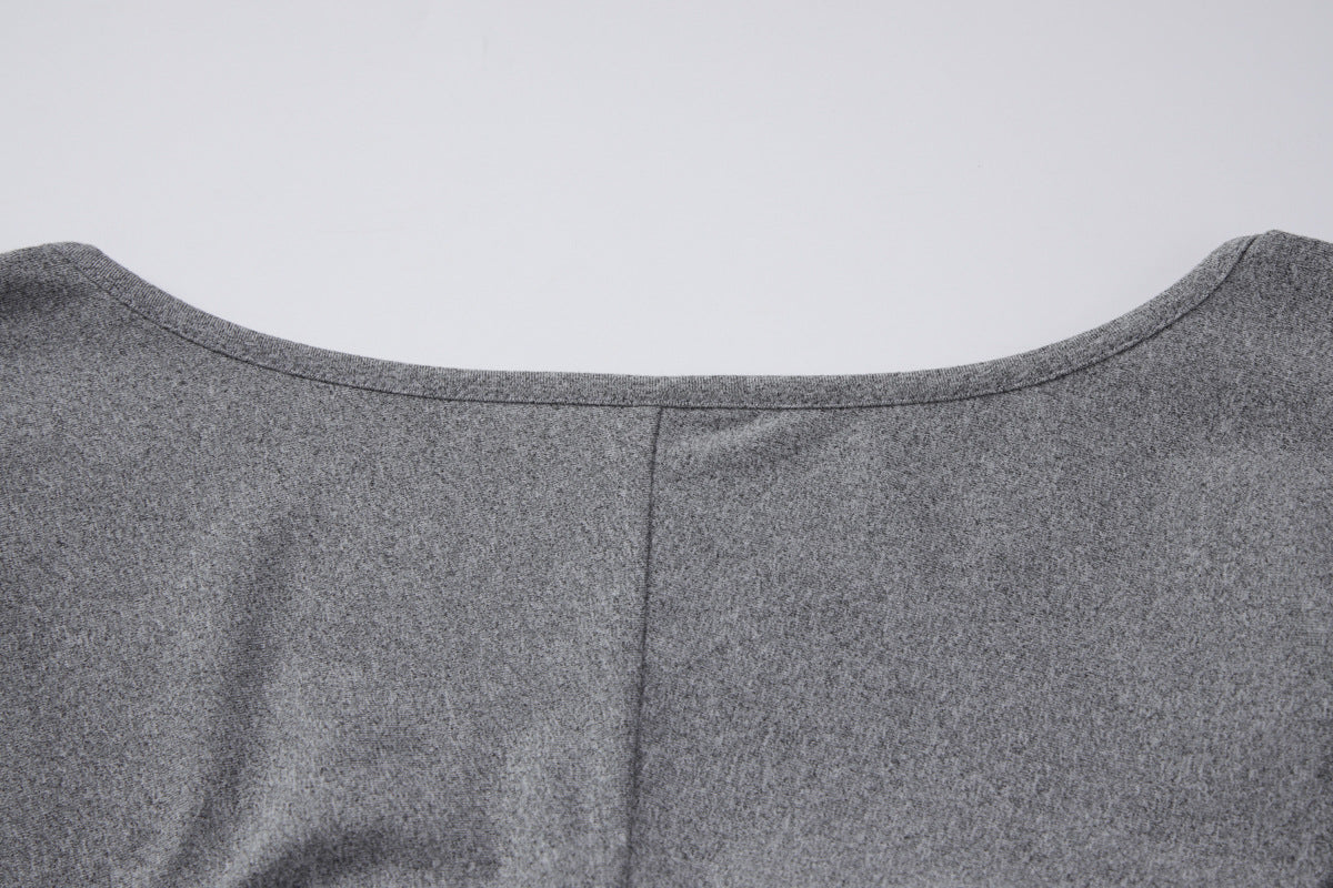 V-neck Batwing Sleeve Fitted Waist Cropped Top