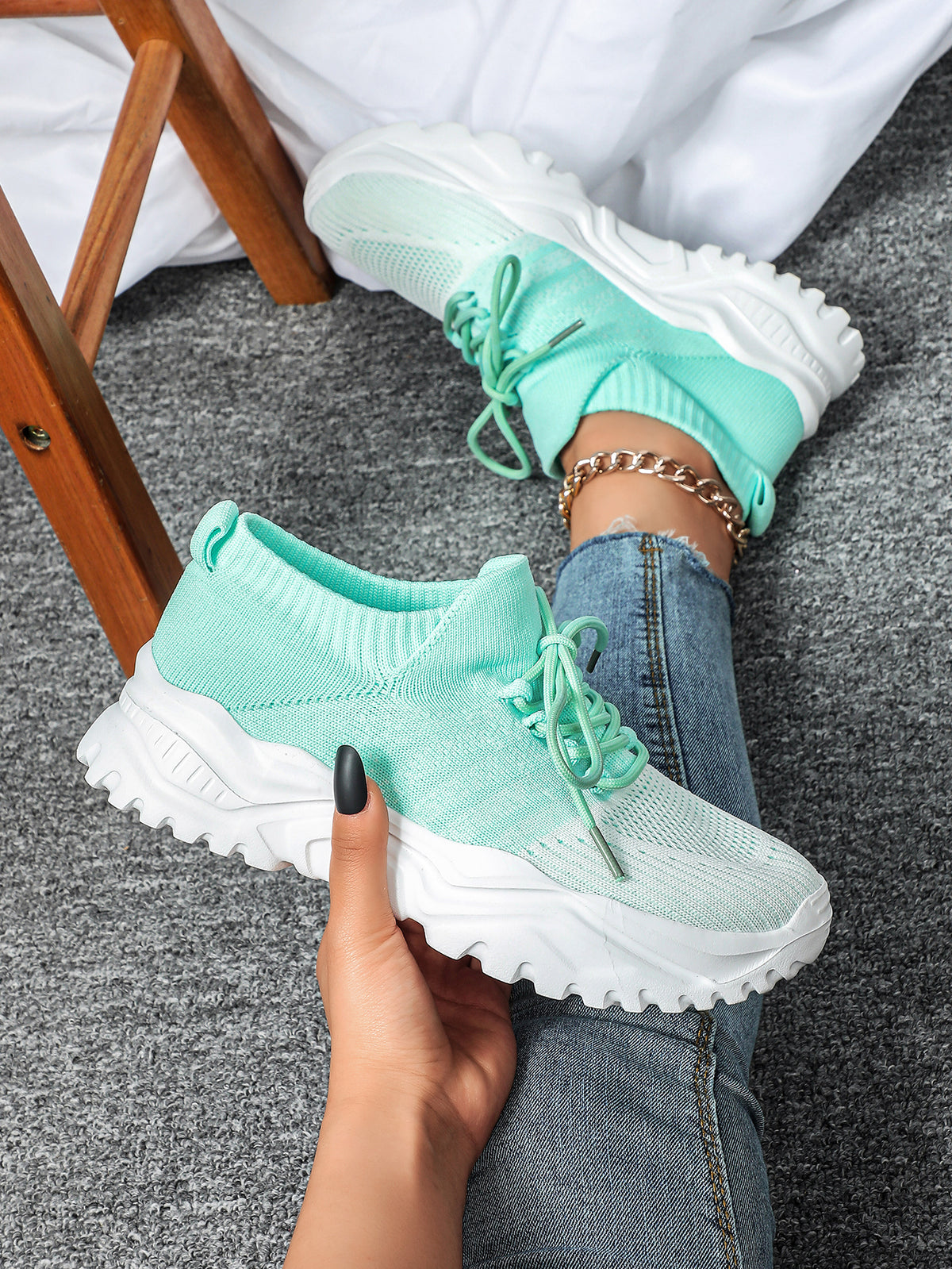 Color-blocked Unisex Casual Sneakers