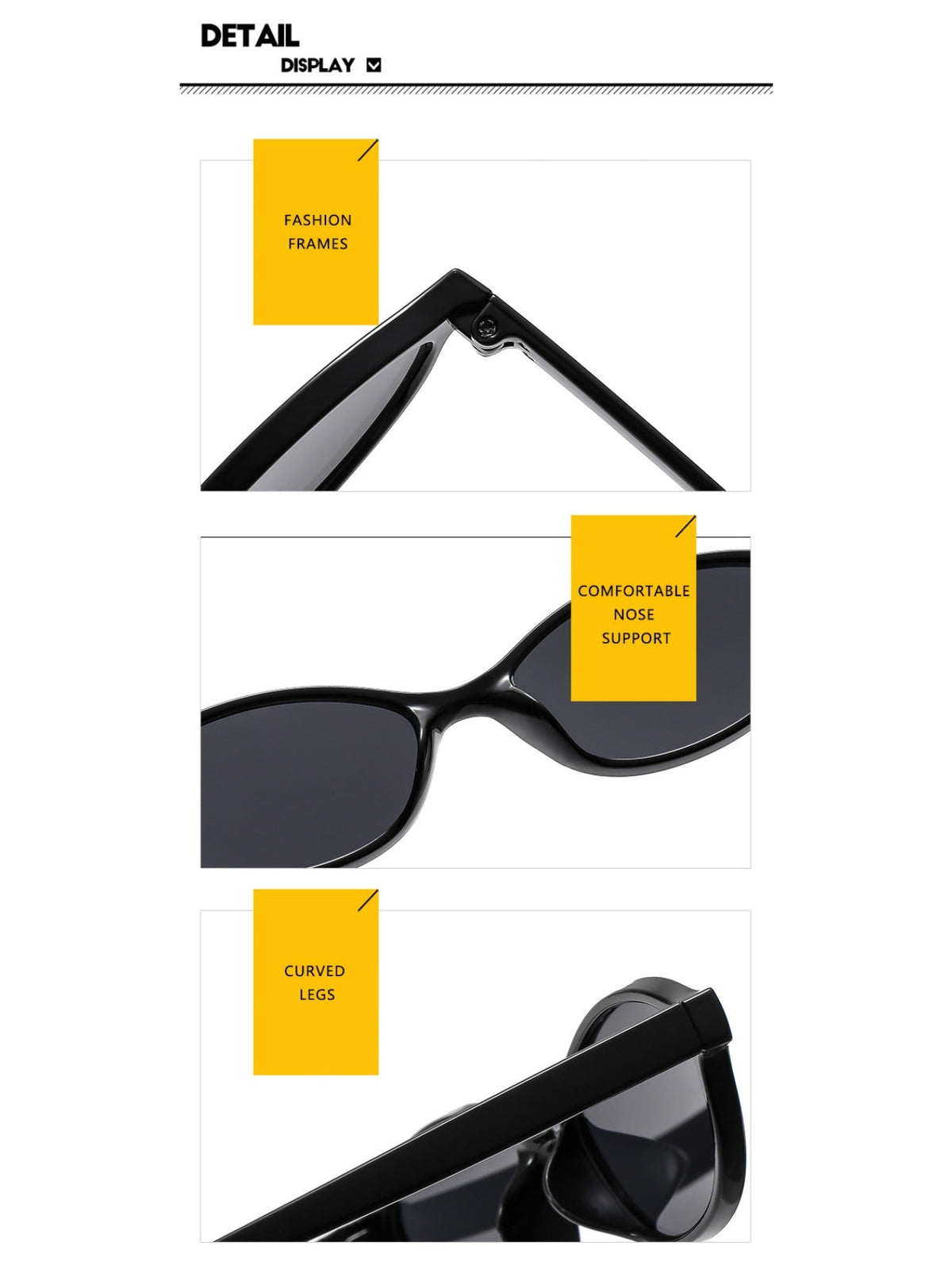 Lunettes de soleil élégantes à monture ovale