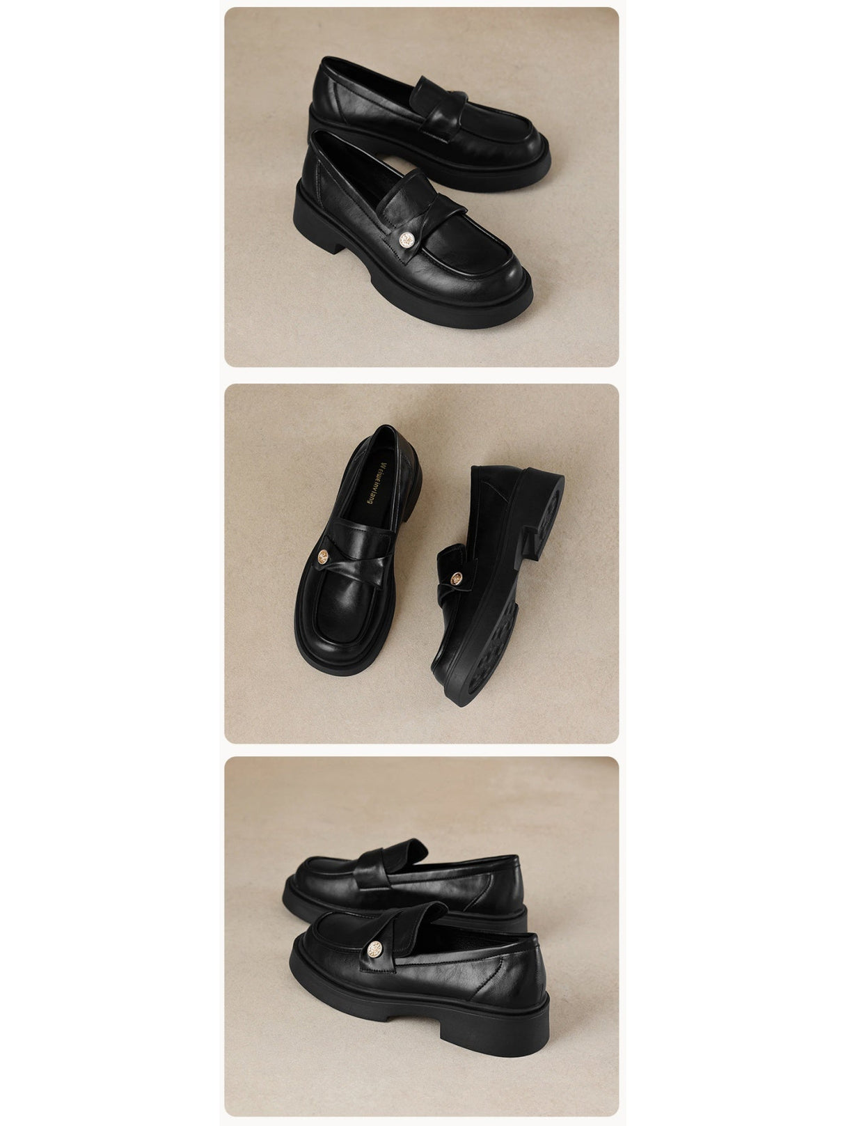 Liber Spring and Autumn Thick-soled Metal Buckle Women's Loafers