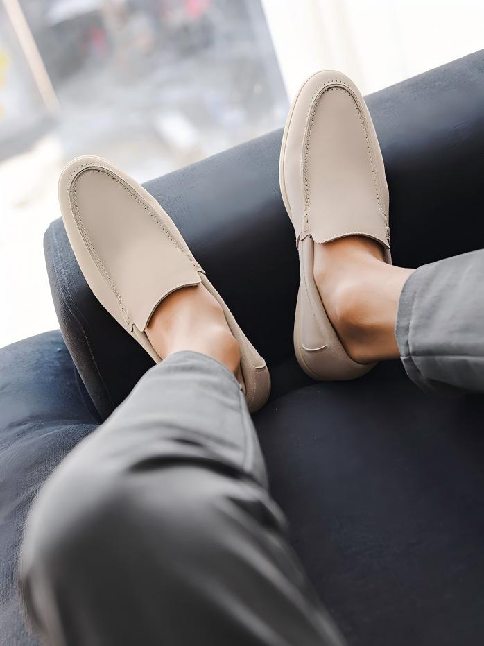 Solid Color Slip-on Loafers
