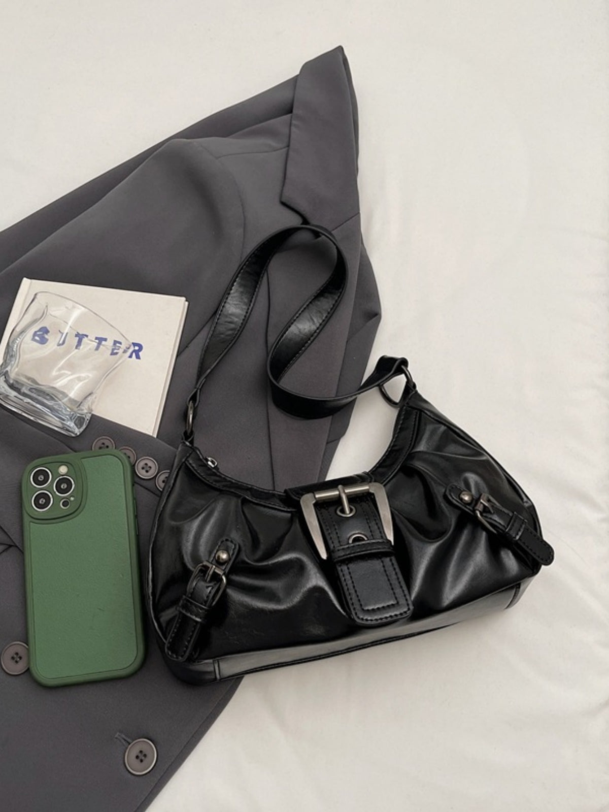 Stylish And Edgy Motorcycle Studded Shoulder Bag