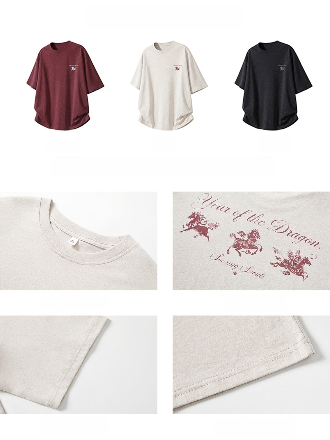 Retro Color-blocked Printed T-shirts