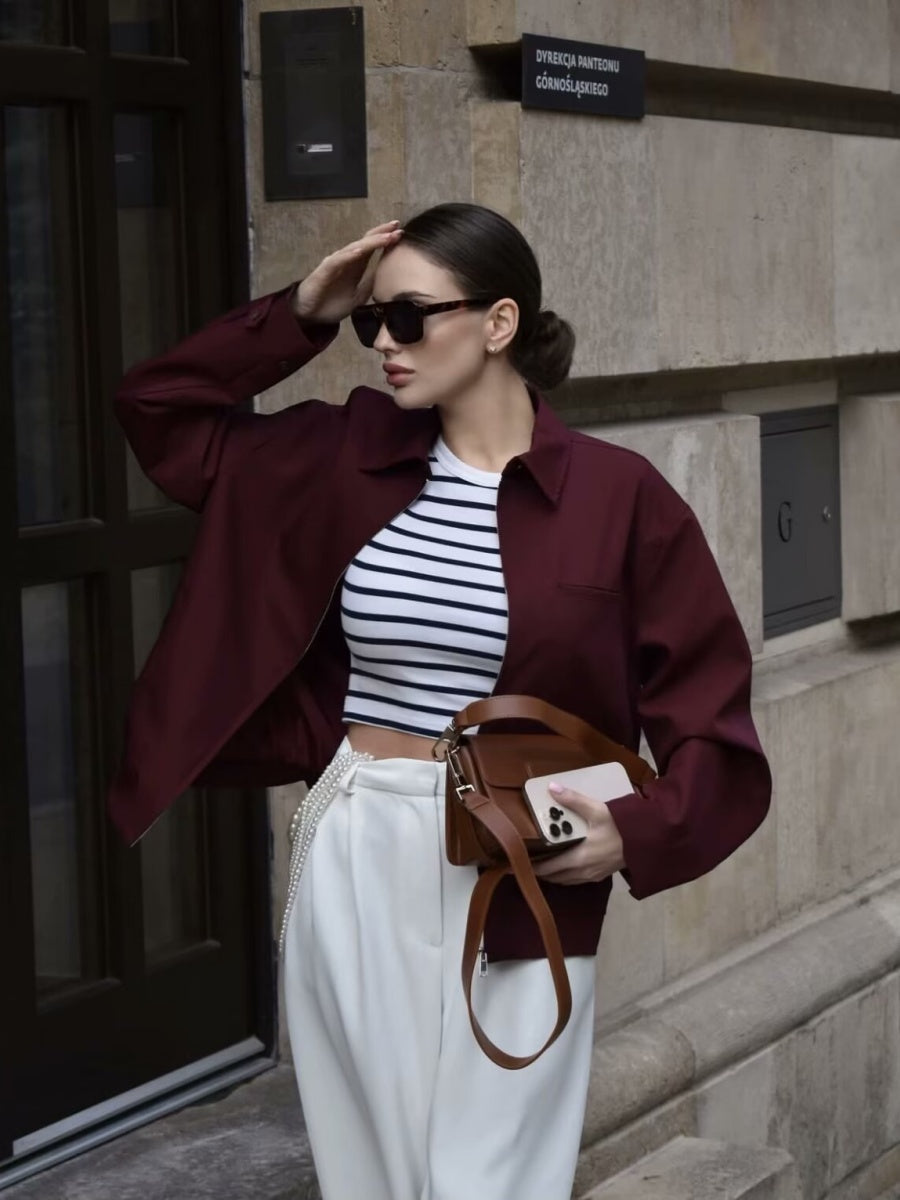 Claret Pocket Long sleeve Jackets