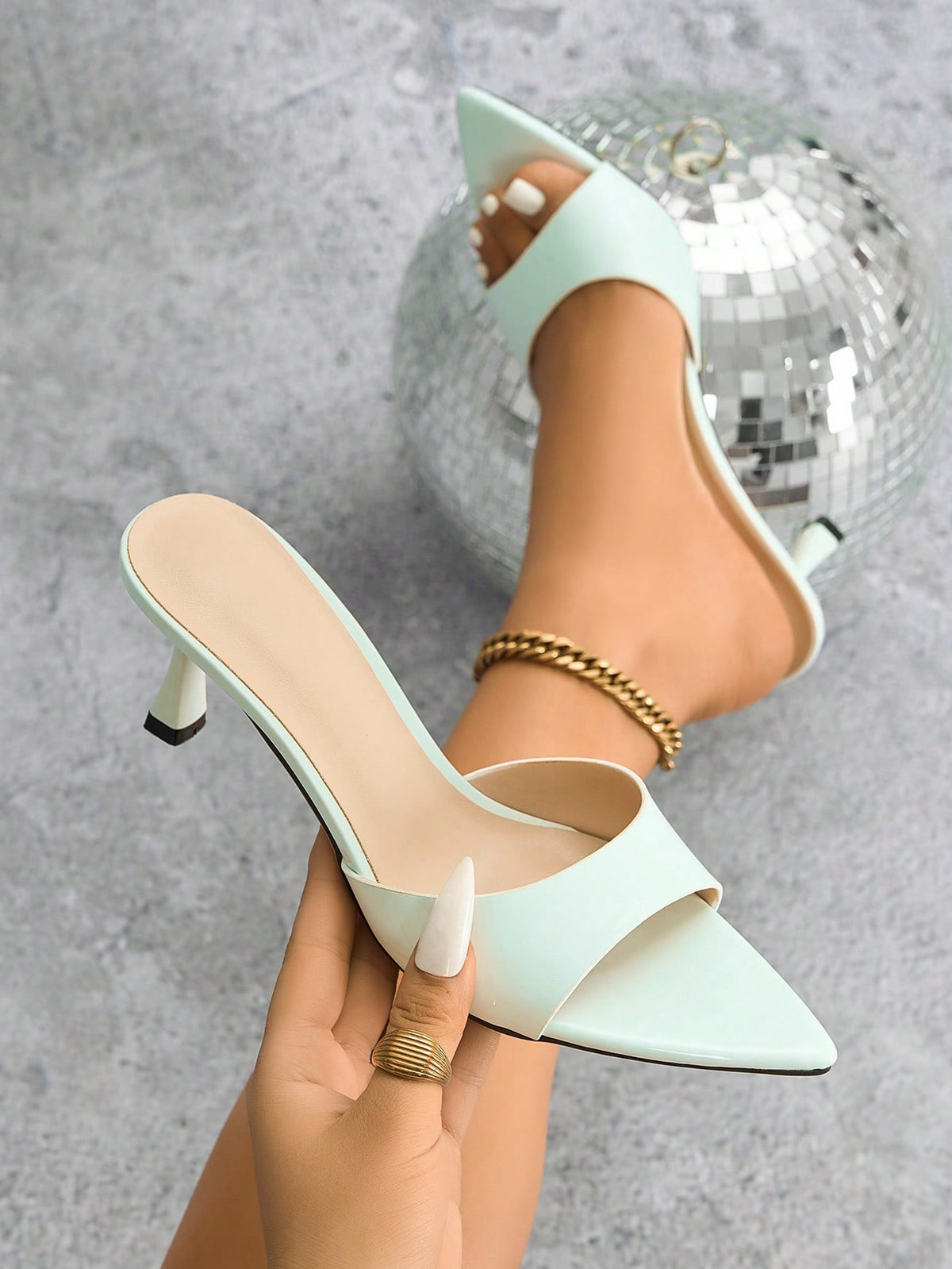Embossed High-heeled Sandals