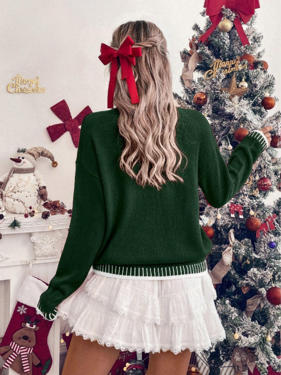 Christmas Letter Crew Neck Sweaters