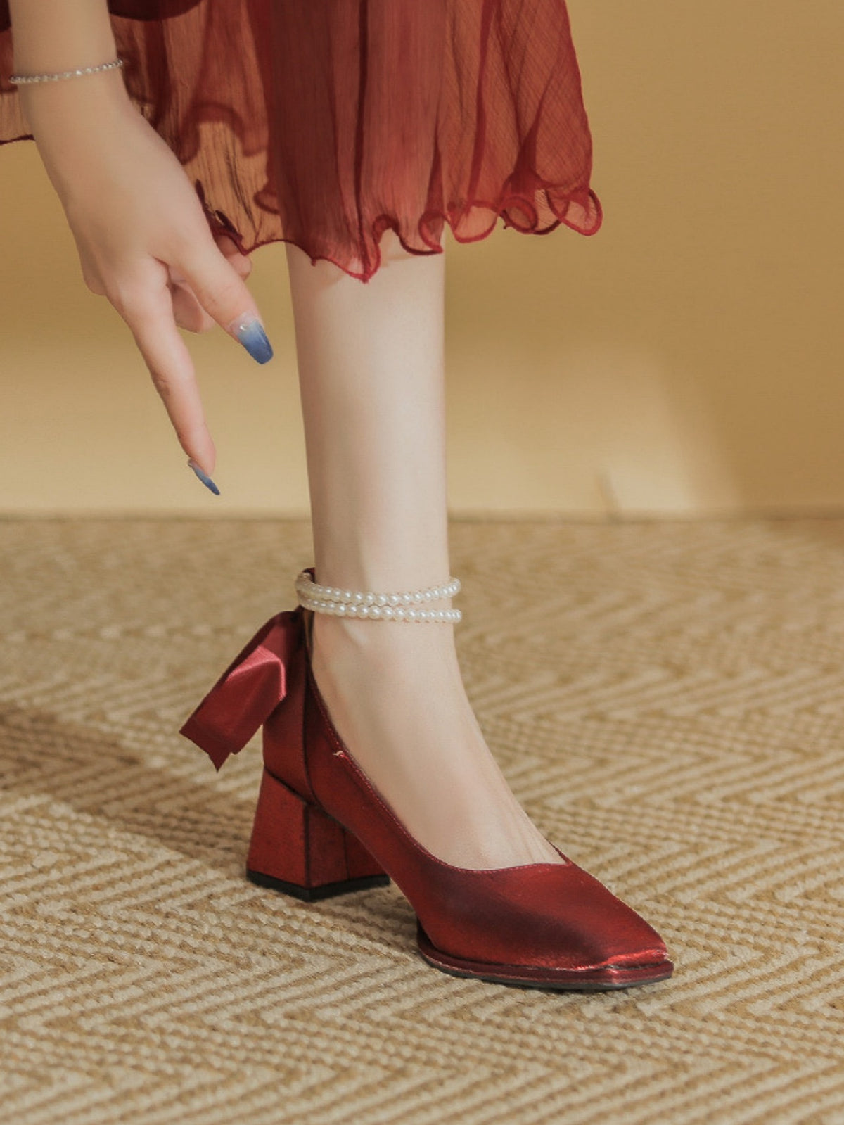 Bow-tie Satin High Heels
