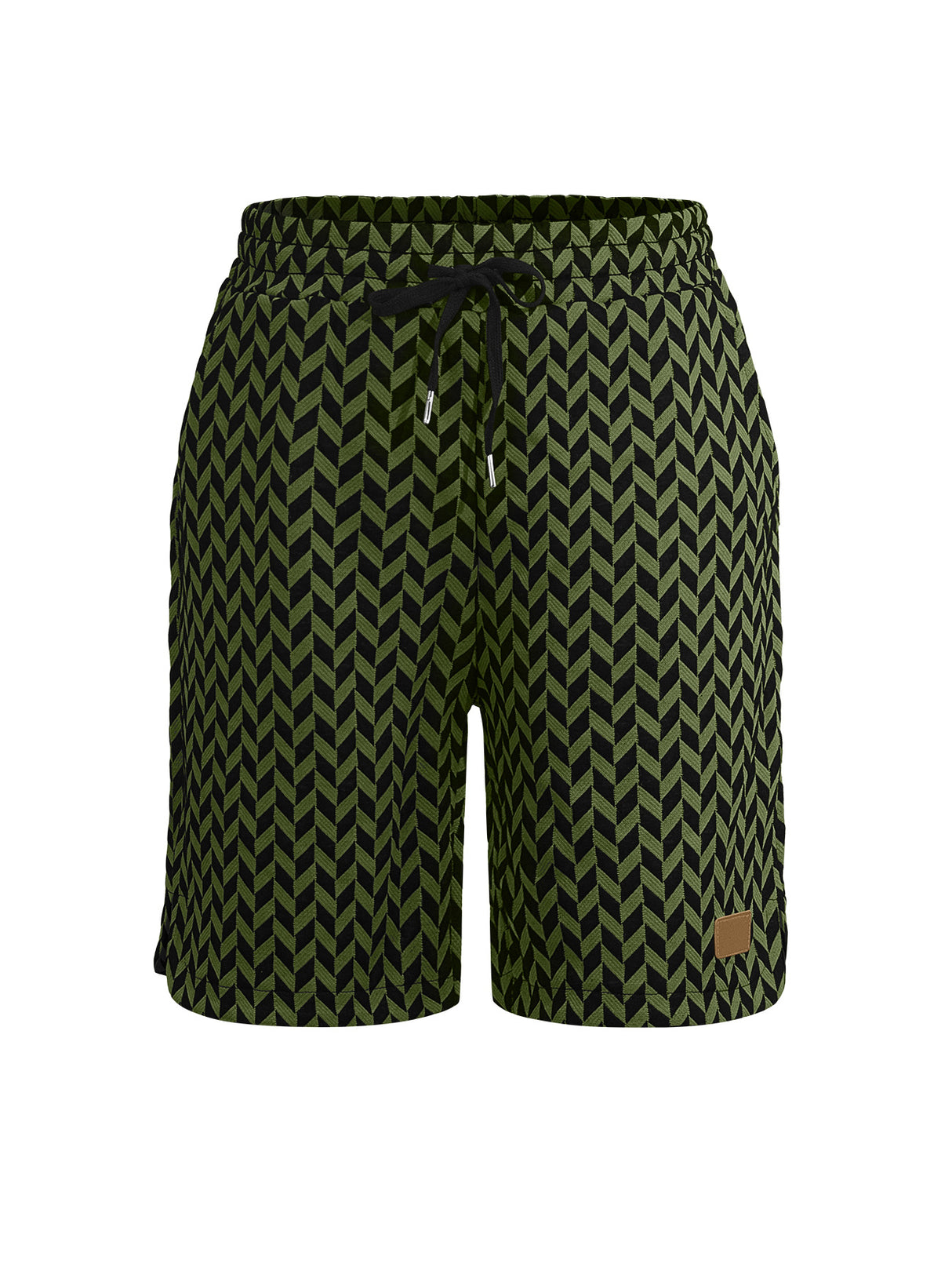 Herringbone Pattern Breathable Stretch Five Points Shorts