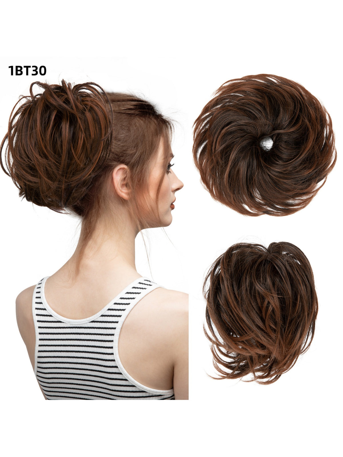 Fluffy Long Beard Curly Hair Updo Wig