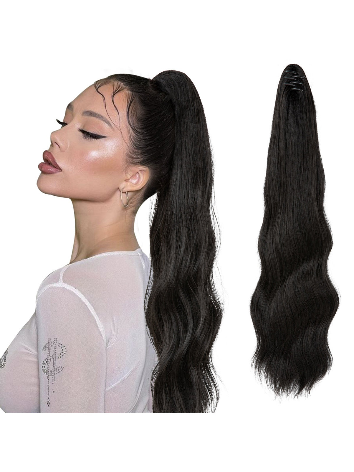 Big Wavy Ponytail Hair Extension Wig