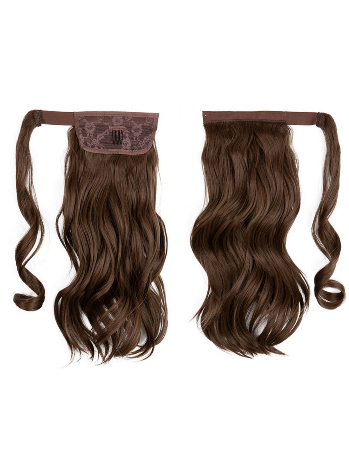 Long, Wavy, Natural Curl Wig With Wrap-around Design