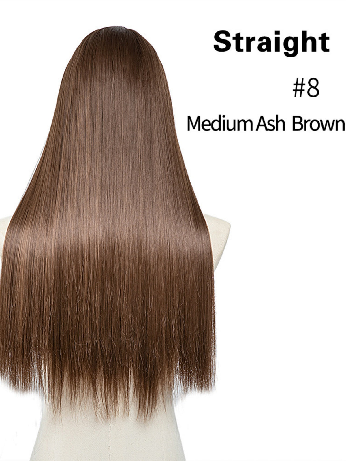 U-shaped Half-head Wig With Seamless Hair Extensions, One-piece Long Straight Wig