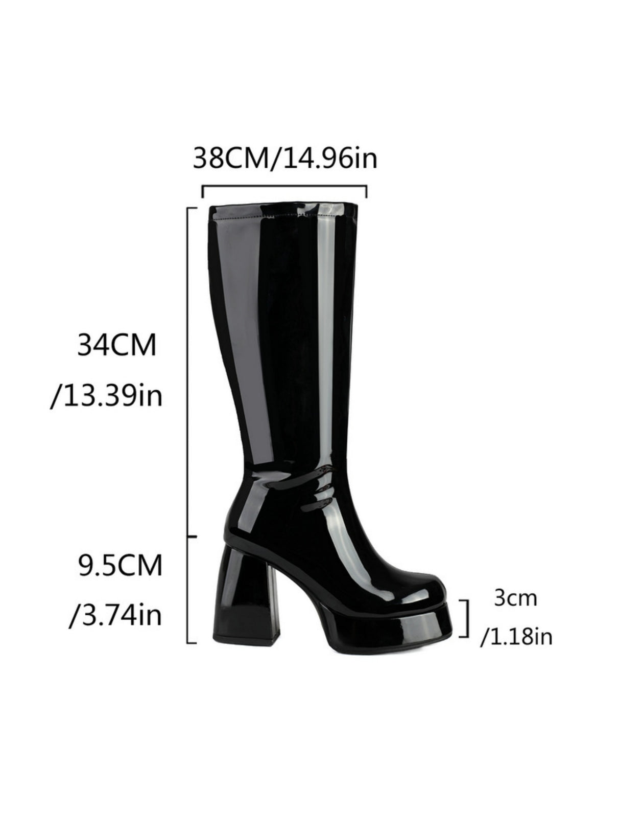 Colorful Platform High-heeled Fashion Mid-calf Boots