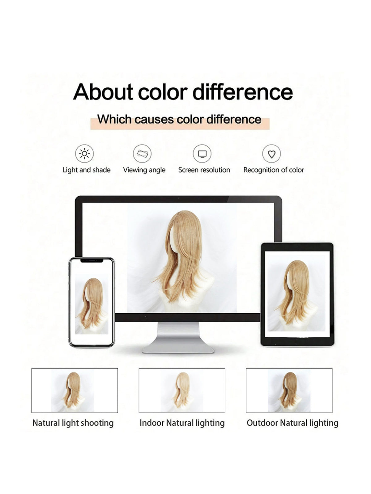 Invisible, Seamless Synthetic Long Wig That Covers Gray Hair