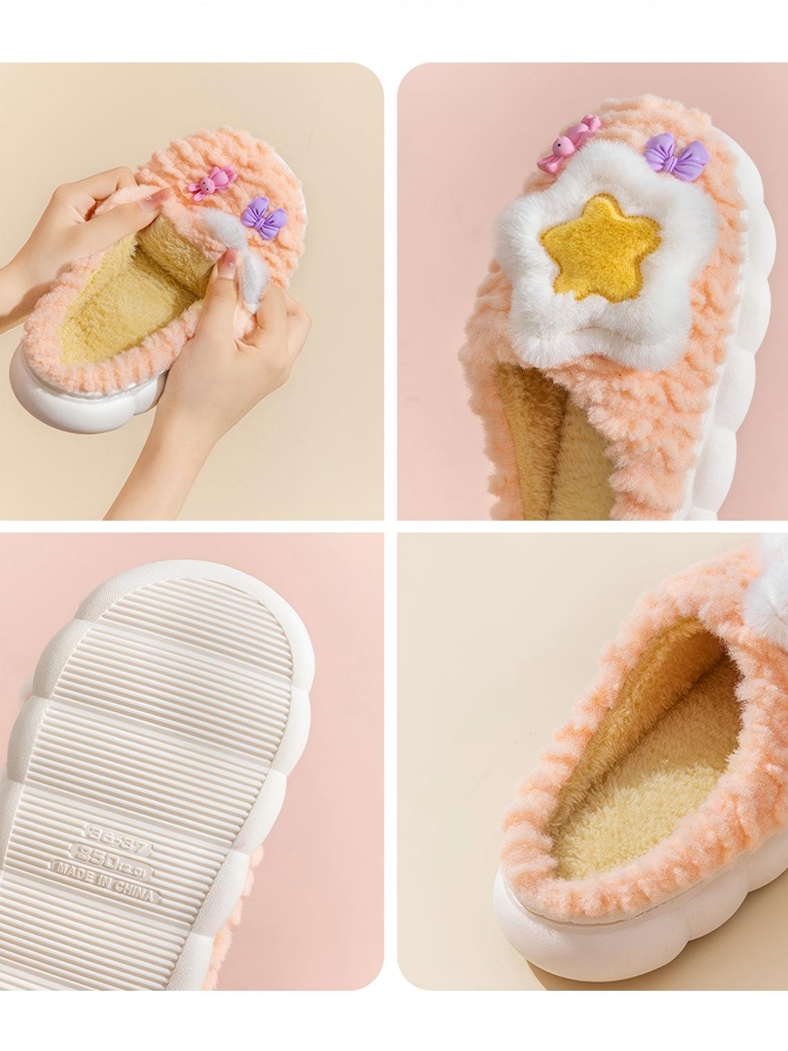 Colorblock Floral Slippers