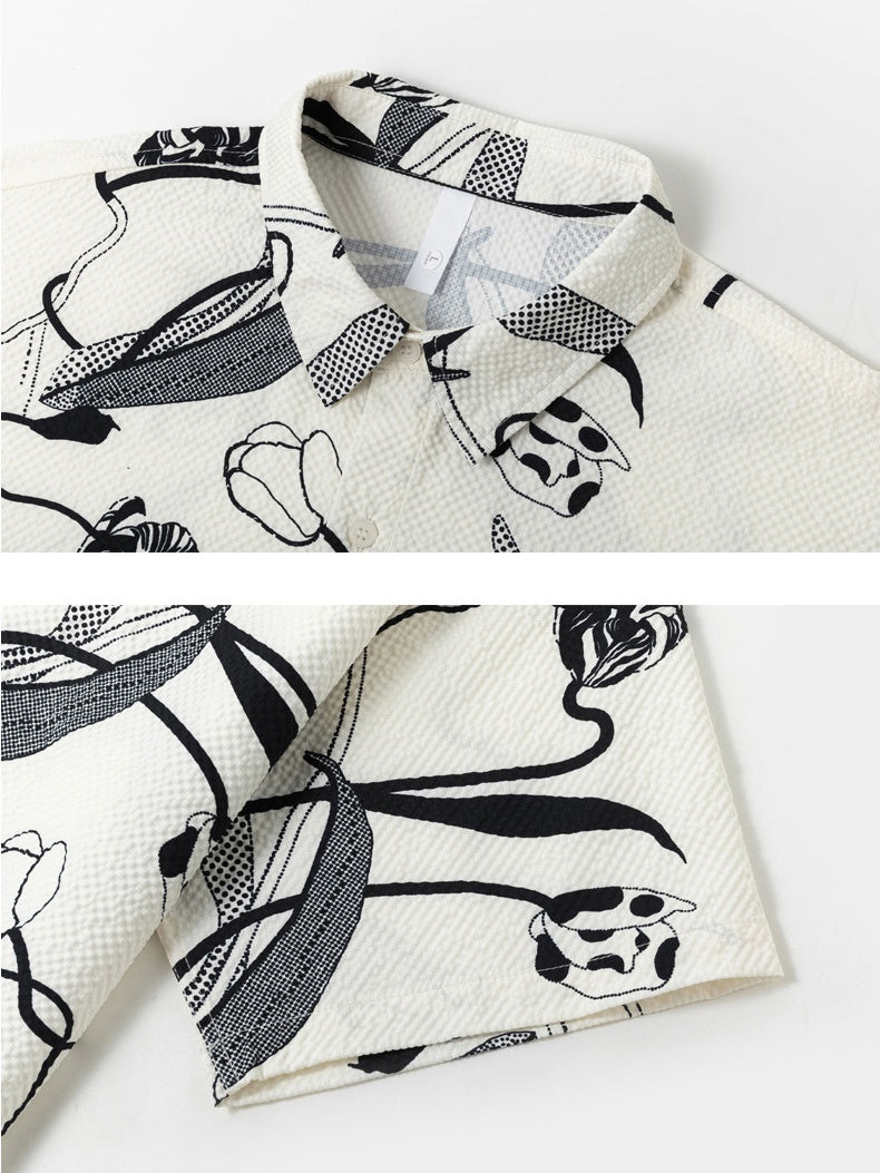 Printed Leisure Loose-fit Beach Shirts