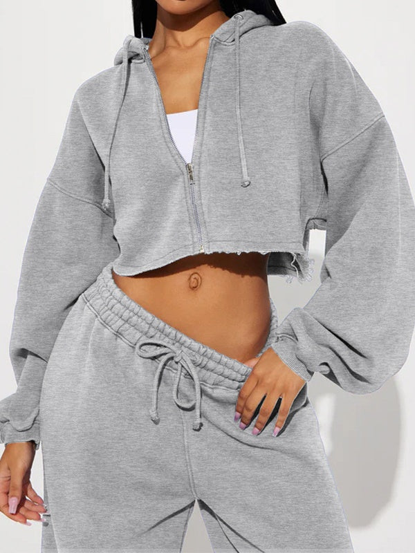 Long-sleeved Athletic Casual Sweatshirt Set