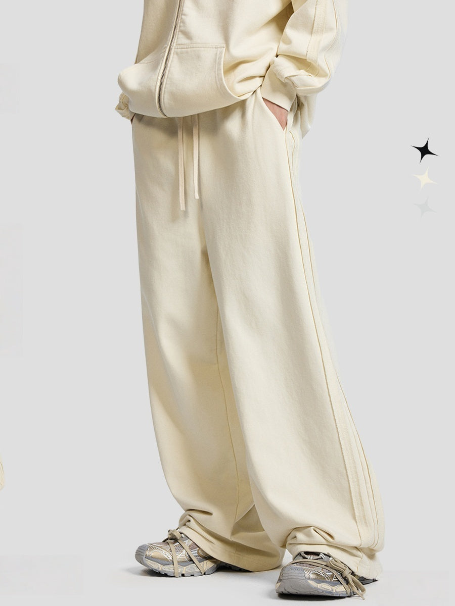 Ribbon Splicing Loose Sports Hooded Sweatshirts&Hoodies Set